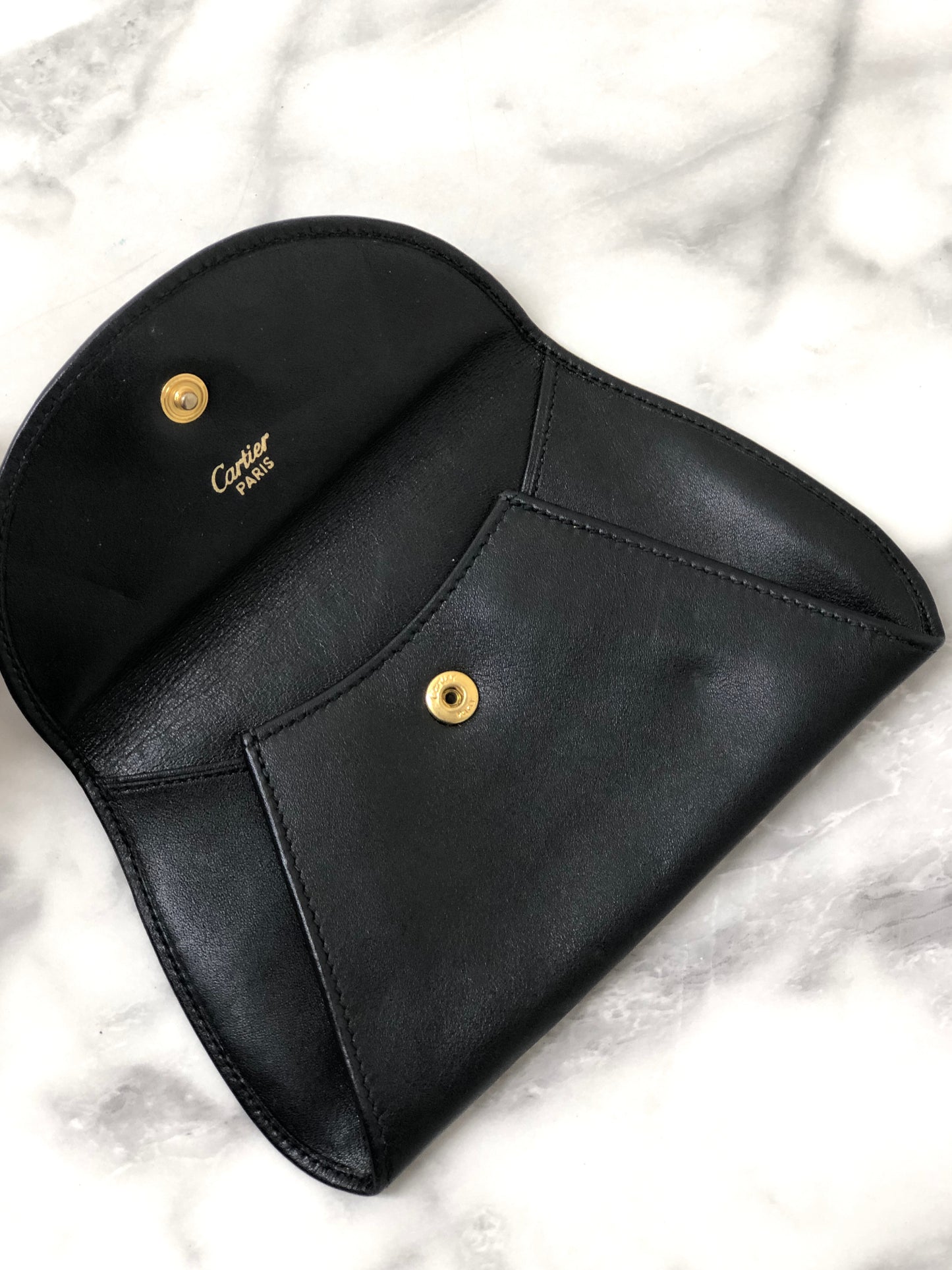 Cartier Leather Coin Purse Black Vintage xiyugj