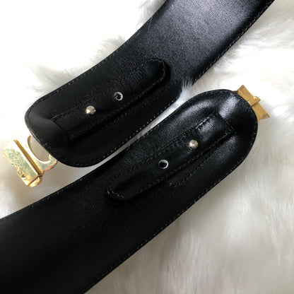 CELINE Triomphe Belt Black Vintage fvi2pj