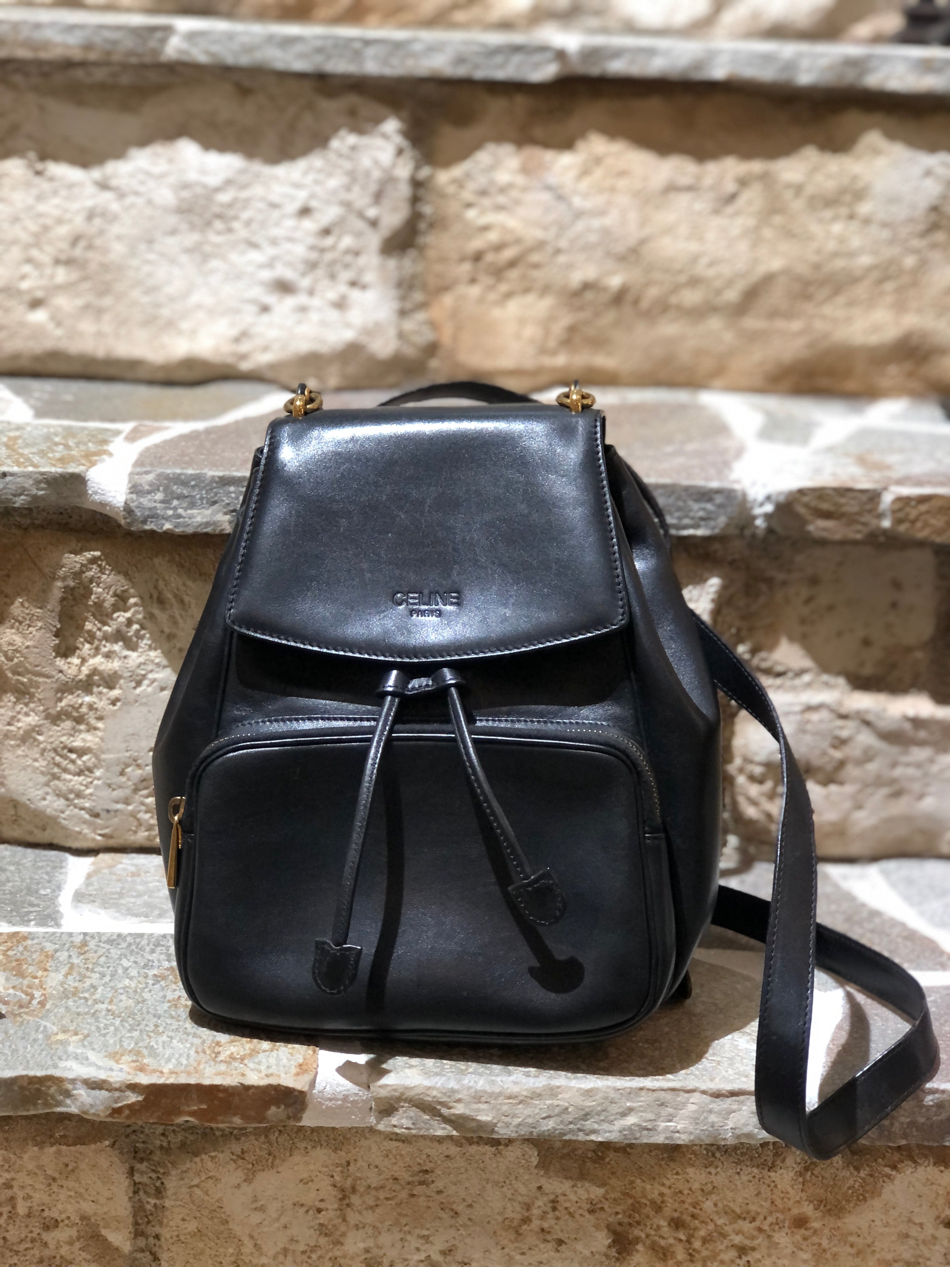 CELINE Starball Logo Leather Backpack Black Vintage jn25uf – VintageShop  solo