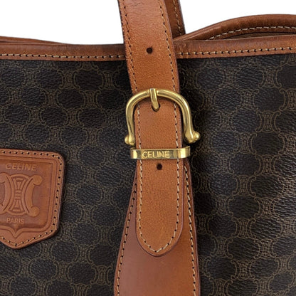 CELINE Macadam Blason Handbag Totebag Brown Vintage ui3dbx