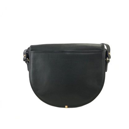 Yves Saint Laurent YSL Logo Leather Crossbody Shoulder bag Black Vintage 6bbpkn