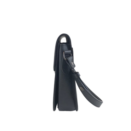 Yves Saint Laurent YSL Logo Leather Shoulder bag Black Vintage 4jenk5