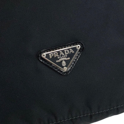 PRADA Triangle Logo Nylon Drawstring Small Handbag Black Vintage  snf6t2