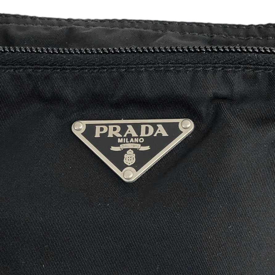 PRADA Triangle Logo Nylon Shoulder bag Black Vintage 4xbz73