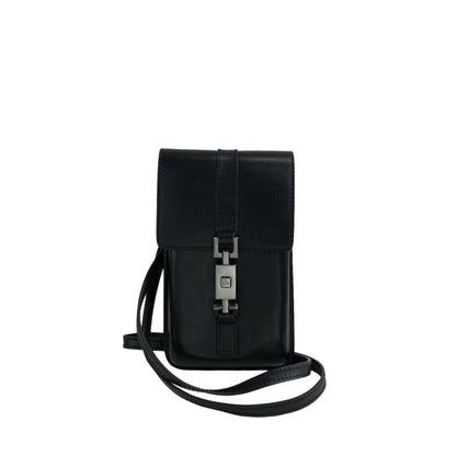 GUCCI Jackie Leather Phone Holder Small Shoulder bag Black Vintage thmm8m