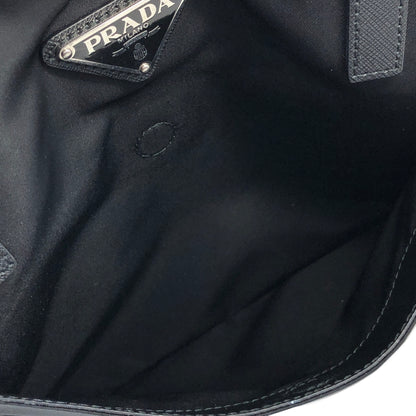 PRADA Triangle Logo Nylon Two-way Shoulder bag Totebag Black Vintage 8ba8nr
