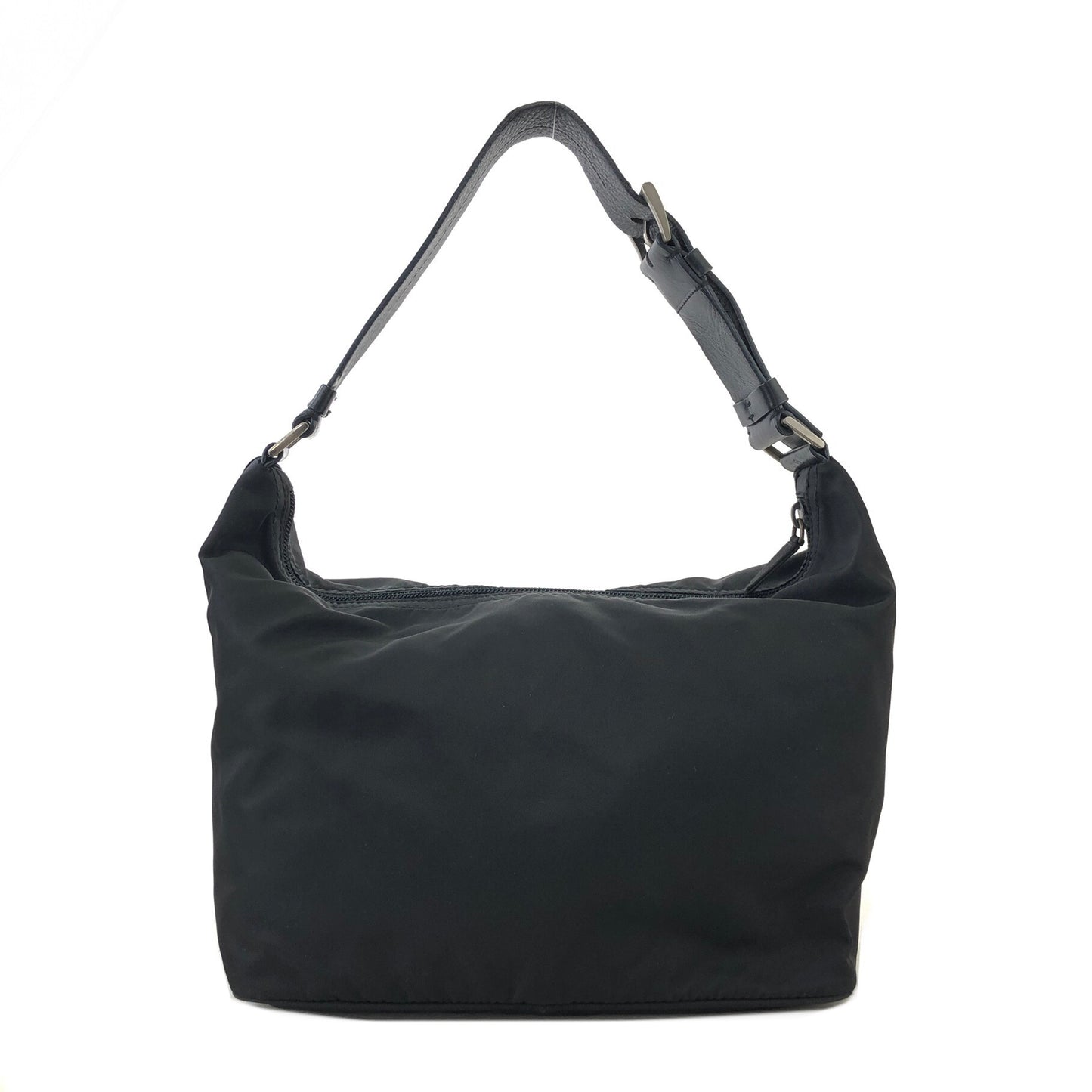 PRADA Triangle Logo Nylon Leather Hobobag Shoulder bag Black Vintage un6hfw