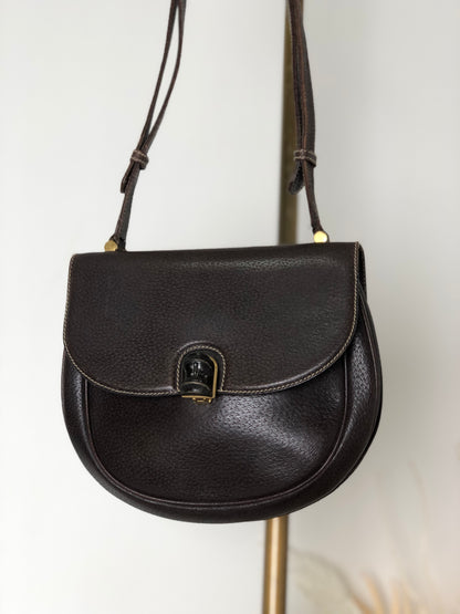 GUCCI Bamboo Leather Shoulder bag Brown Vintage 5bwuc7