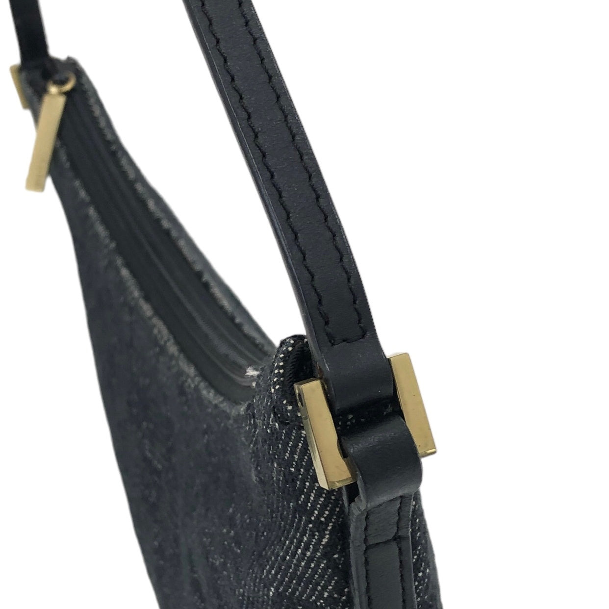 GUCCI GG Canvas Leather Small Handbag Hobobag Black Vintage 2egrki