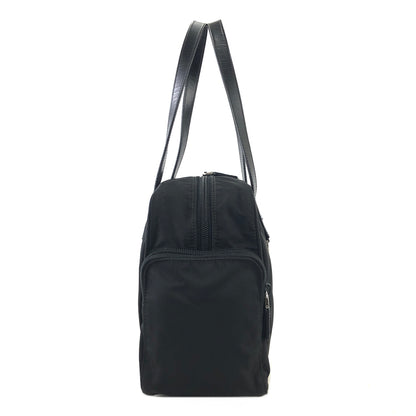 PRADA Triangle Logo Side Pocket Nylon Handbag Black Vintage z7gkye