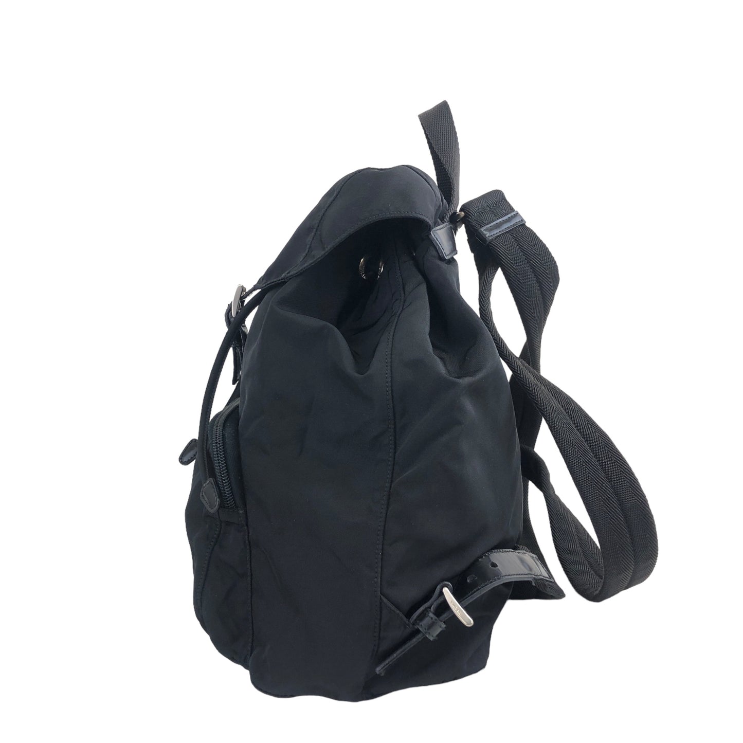 PRADA Triangle Logo Nylon Backpack Black Vintage xfibpp