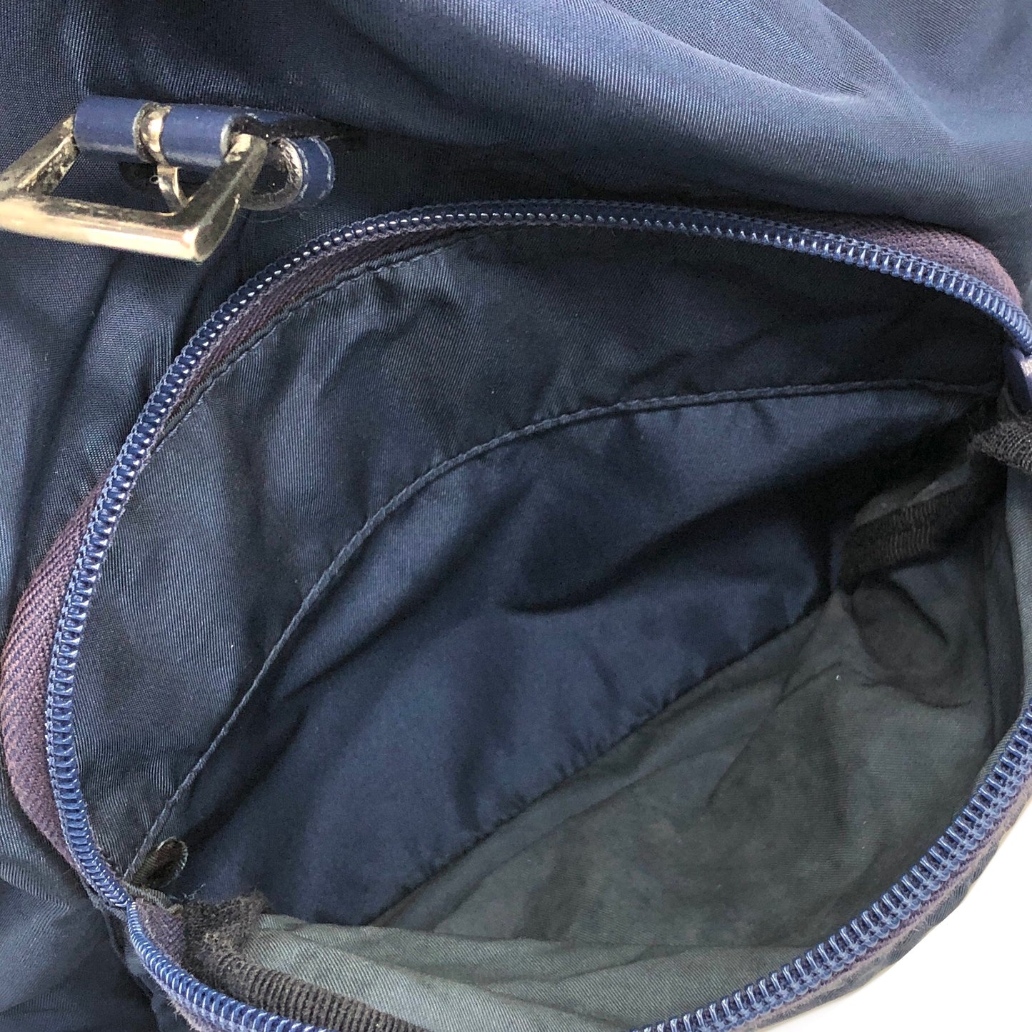 PRADA Triangle Logo Nylon Leather Backpack Navy Vintage 8jeijv