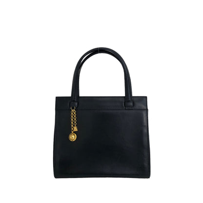 CELINE Starball 凱旋門吊飾皮革手提包黑色復古 3hfzux 