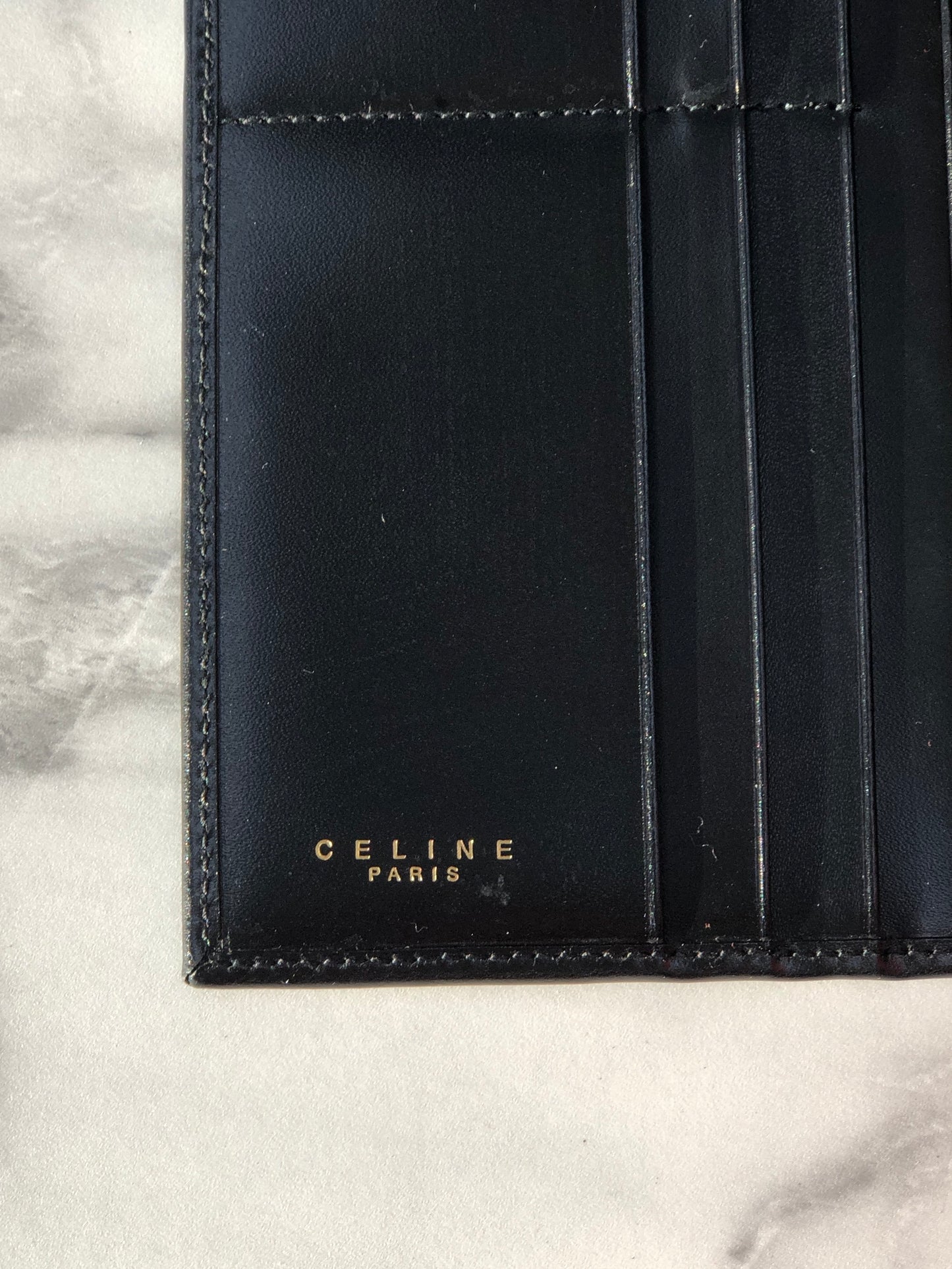 CELINE Macadam Long Wallet Black Vintage u46cvw