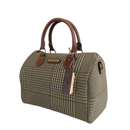 RALPH LAUREN Glen Check Handbag Boston bag Brown Vintage mgcf5g