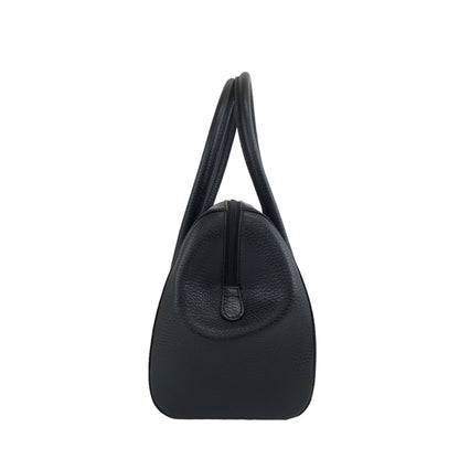 Cartier Leather Handbag Boston bag Black Vintage aki576