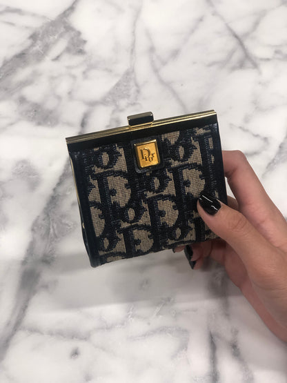 Christian Dior Trotter 提花零錢包 海軍藍 復古款 tbxz6b 