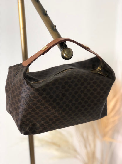 CELINE Macadam 手袋化妝包棕色復古 3fs65e 