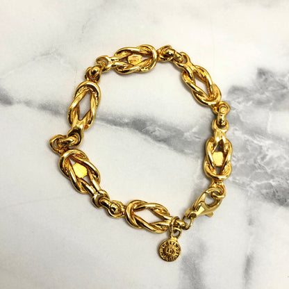 CELINE Triomphe Bracelet Gold Vintage yrm7ma