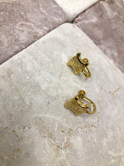 CELINE Triomphe 耳環 金色 復古 azikms 