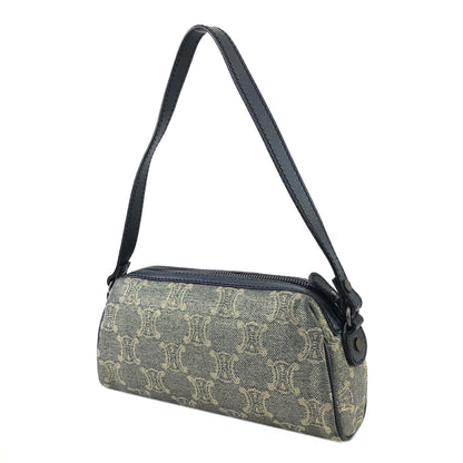 CELINE Paris Macadam Denim Hobobag Handbag Light Blue Vintage sb655g