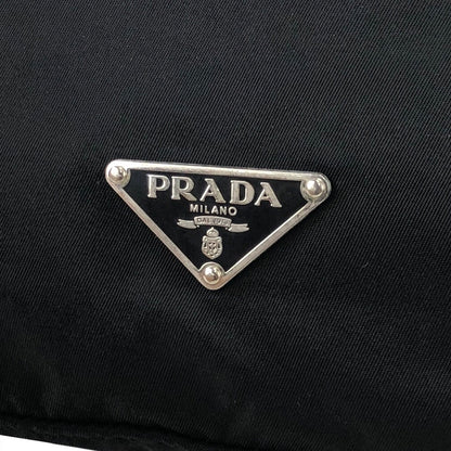 PRADA Triangle Logo Nylon Handbag Hobobag Black Vintage rd8vmt