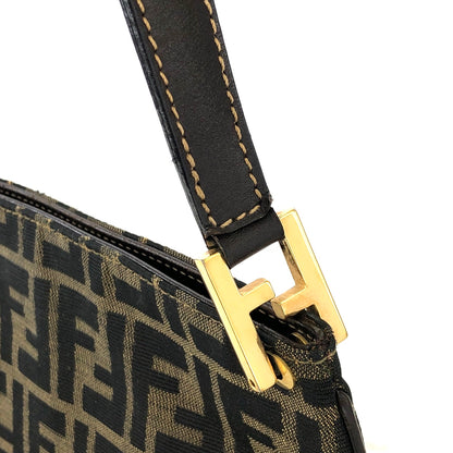 FENDI Zucca Jacquard Leather Shoulder bag Brown Vintage nxiyf3