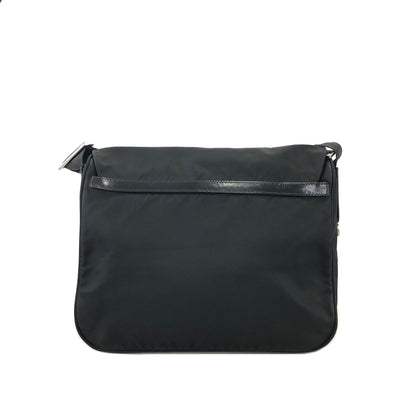 PRADA Triangle Logo Logo Motif Nylon Shoulder bag Black Vintage drwpjp