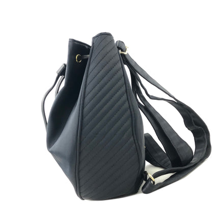 Yves Saint Laurent Logo Nylon Drawstring Backpack Navy Vintages76t25