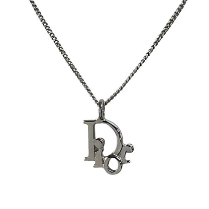 Christian Dior DIOR Logo Necklace Silver Vintage nnhi2n