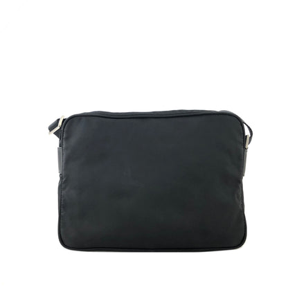 PRADA Triangle Logo Nylon Crossbody Shoulder bag Black Vintage is5rrn