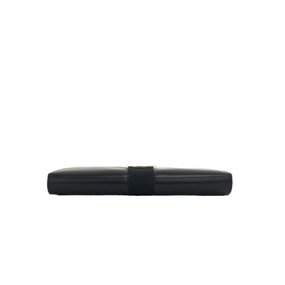 Salvatore Ferragamo Vala Leather Long Wallet Black Vintage gvd2y7