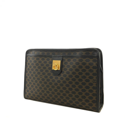 CELINE Macadam Gancini Clutch bag Black Vintage kr8u47