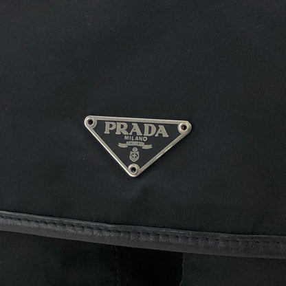 PRADA Triangle Logo Nylon Shoulder bag Black Vintage rm8y87