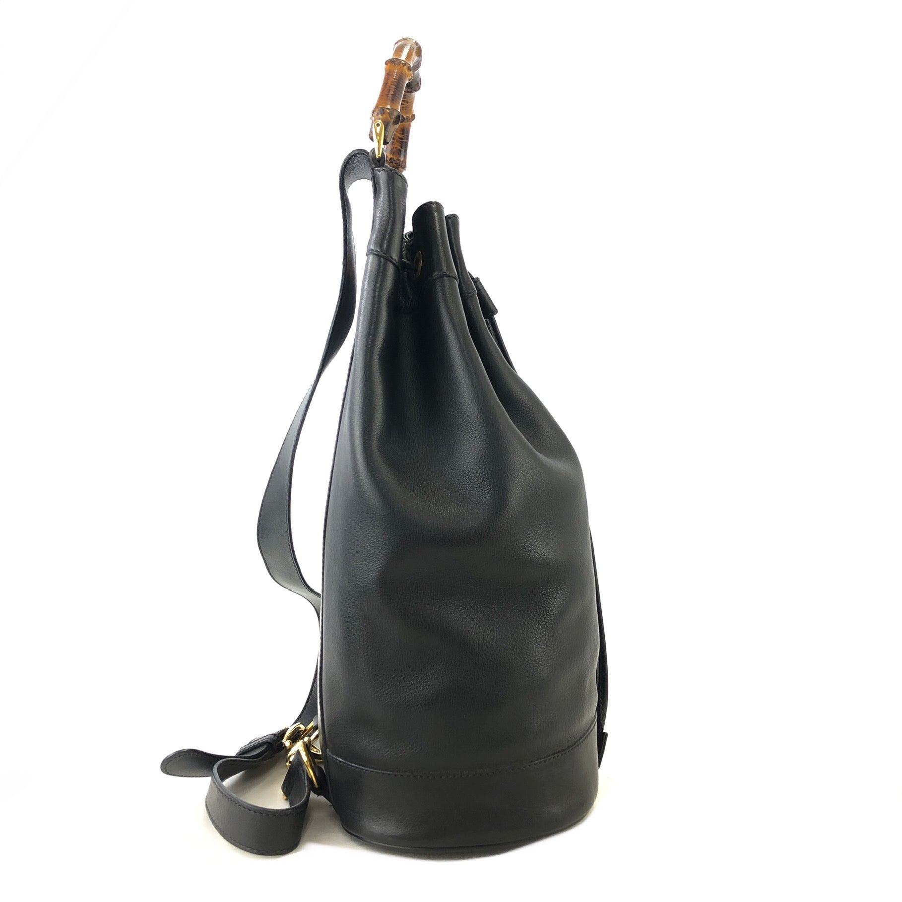 Loewe Black Bamboo-handle Leather Bucket Bag