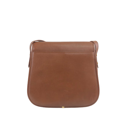 Yves Saint Laurent YSL Logo Leather Shoulder bag Brown Vintage agjzhw