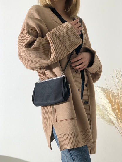 GUCCI Rhinestone Satin clasp Shoulder bag Black Vintage xcuw5e