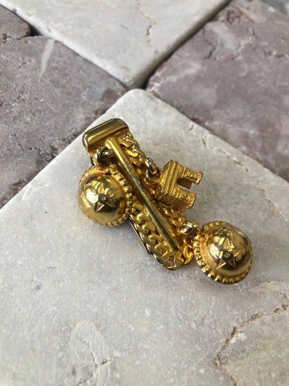 CELINE Starball Arc de Triomphe Charm Money Clip Gold Vintage yufikc