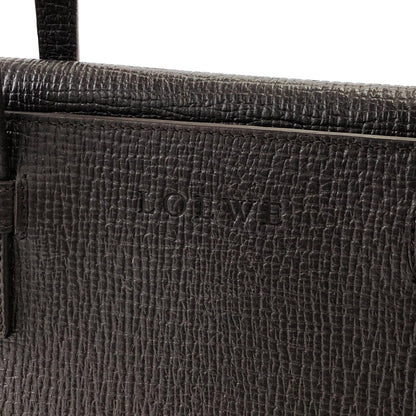 LOEWE Logo Motif Embossed Leather Handbag Brown Vintage k3v6eu