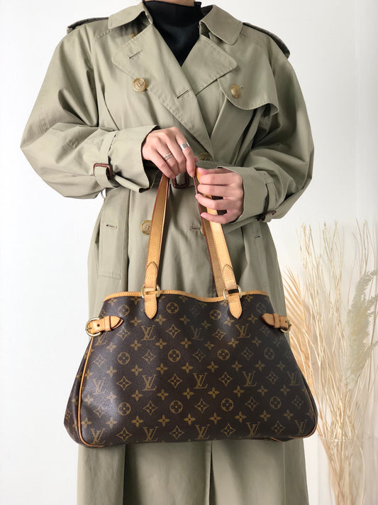 LOUIS VUITTON Monogram M51154 Leather Handbag Totebag Brown Vintage dt7i6h