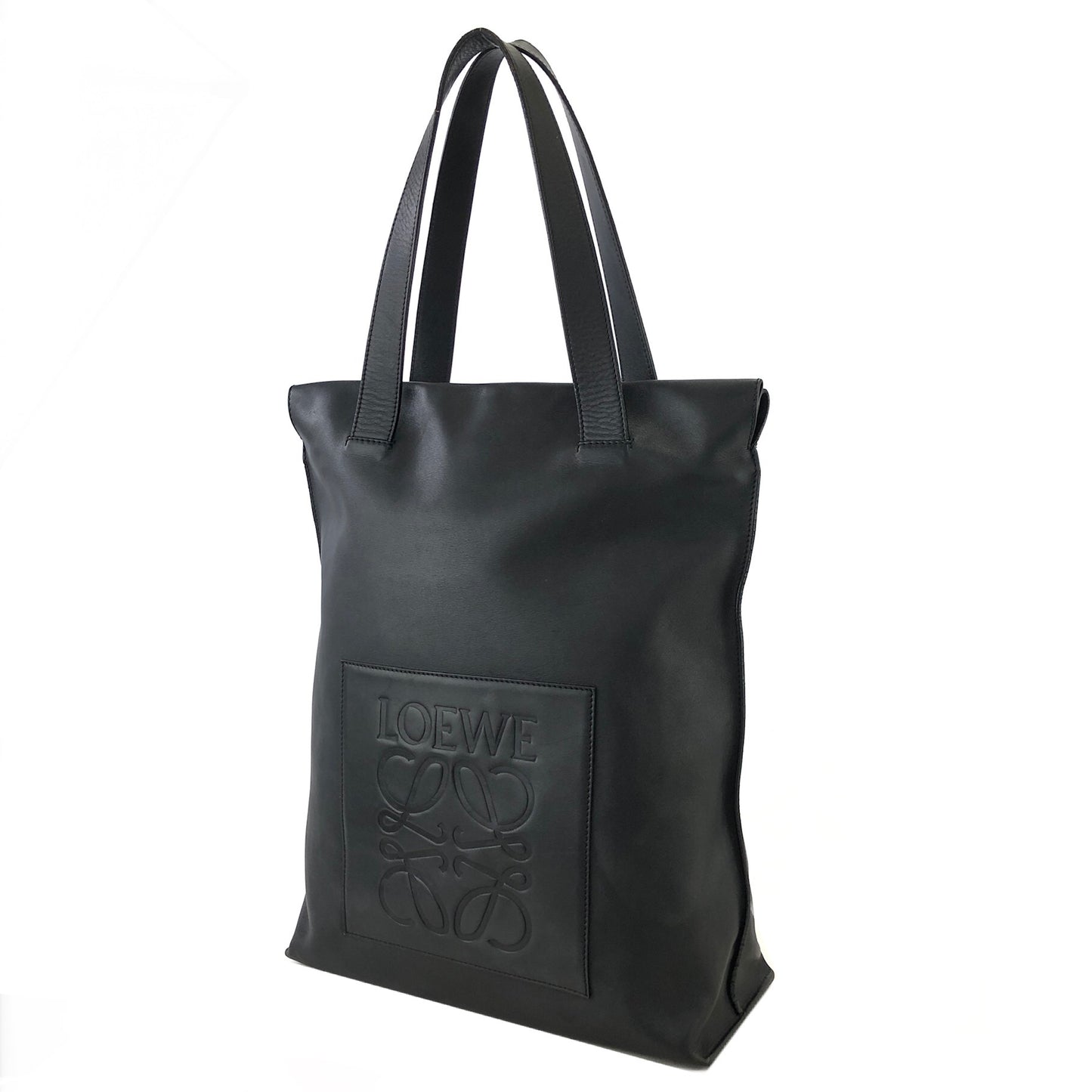 LOEWE Anagram Leather Totebag Black Vintage k826yt