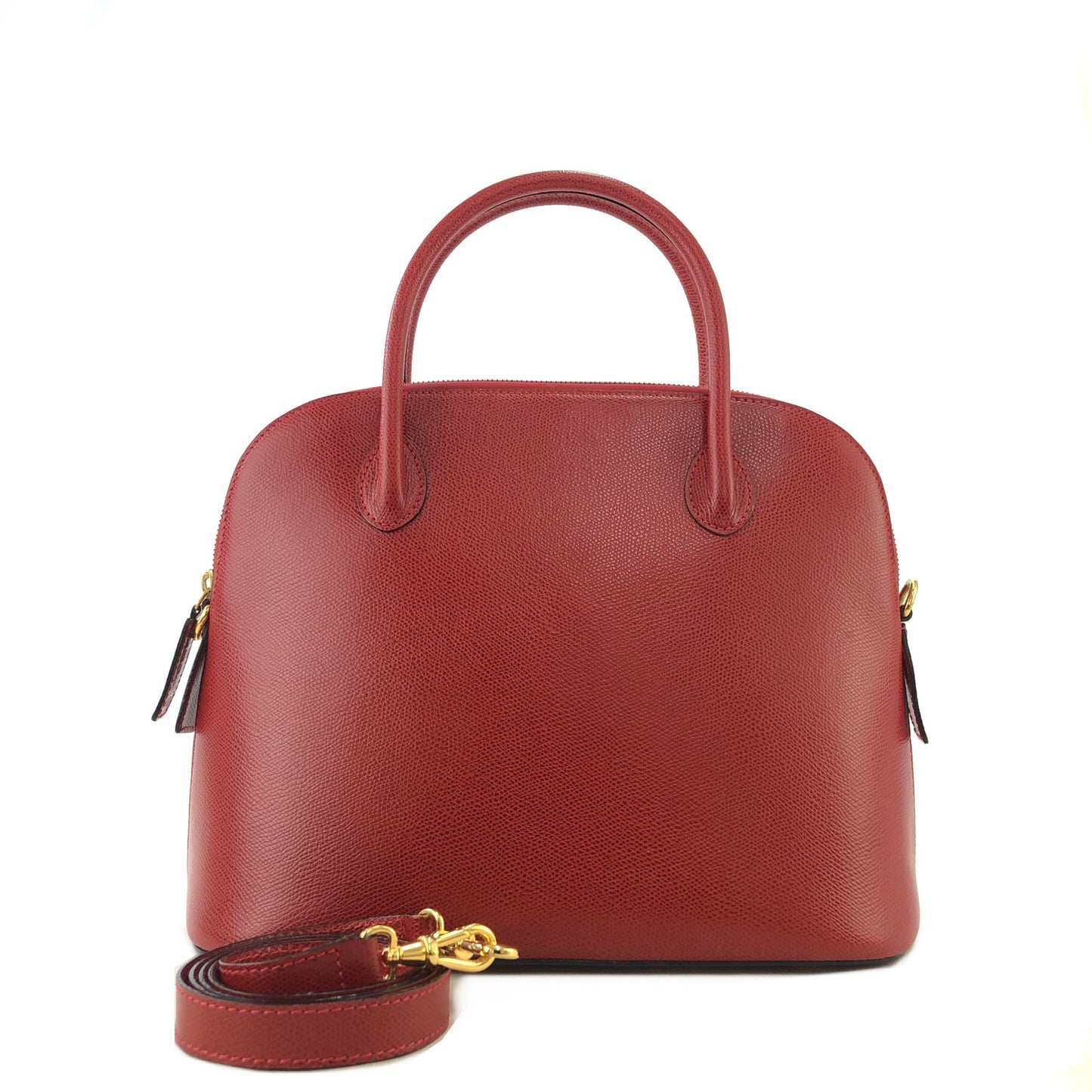 CELINE Leather Two-way Handbag Shoulder bag Red Vintage kpakv5