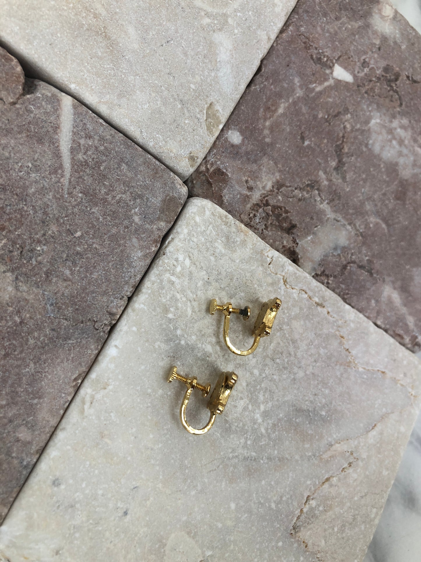 CELINE Triomphe Earrings Gold Vintage mnkdhs