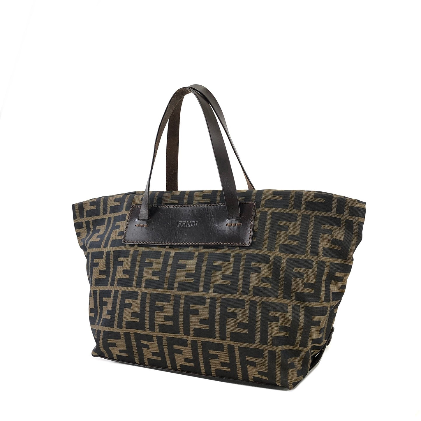 FENDI Zucca Jacquard Handbag Brown Vintage iche7s