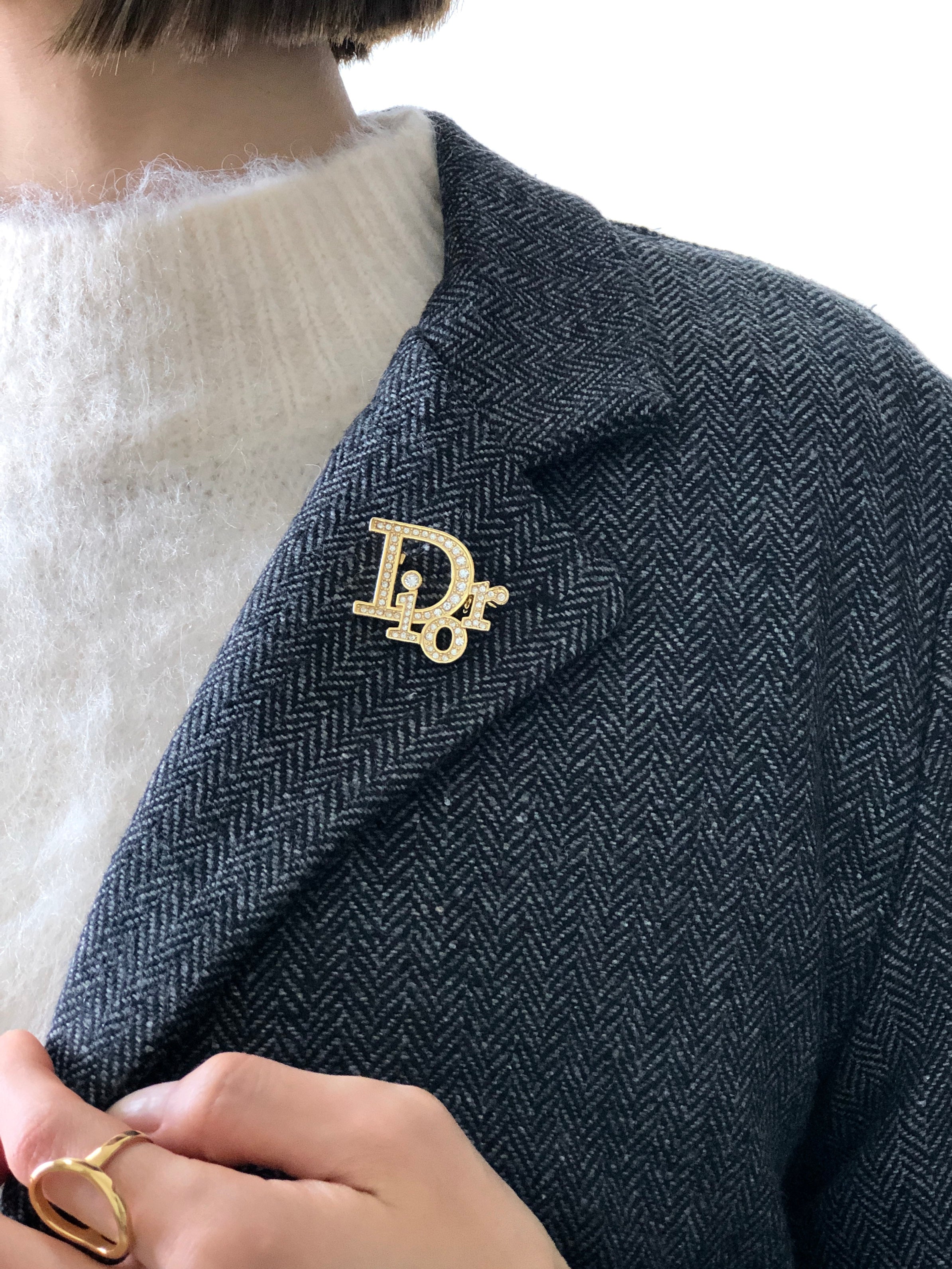 Dior その他 ブローチ2点セット CD旧ロゴ エンブレムゴールド