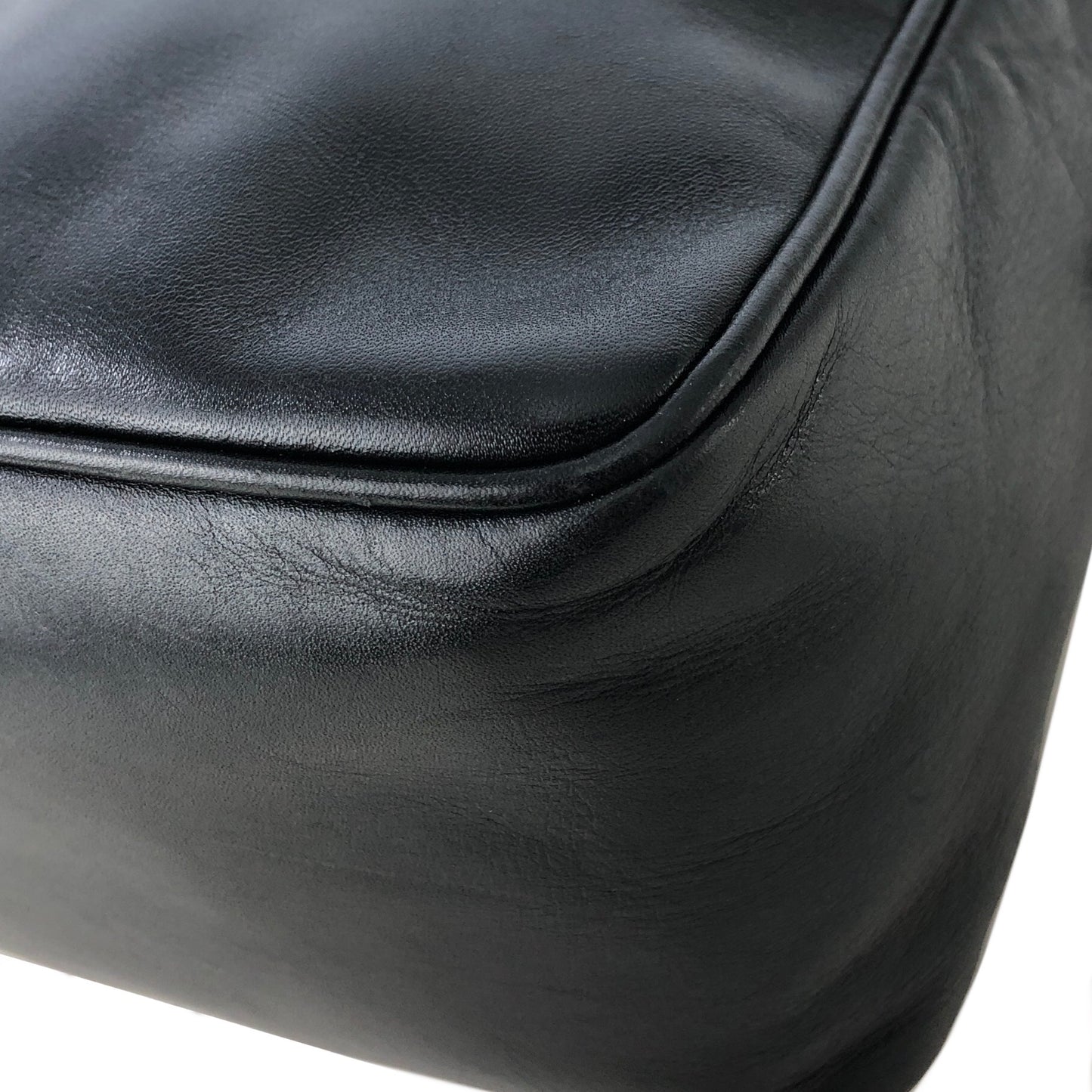 Christian Dior Logo Charm Leather Crossbody Shoulder bag Black Vintage gyuw6k