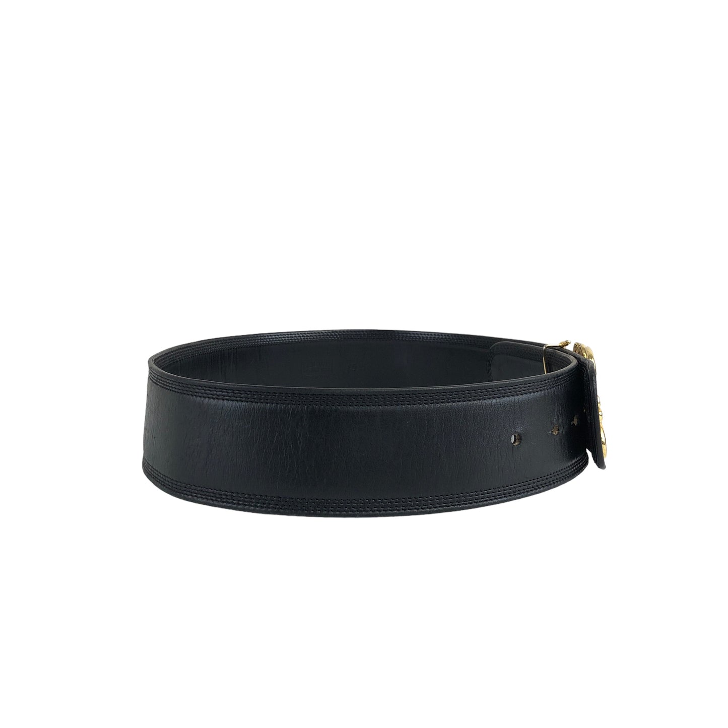 LOEWE Anagram Leather Belt Black Vintage uszftn