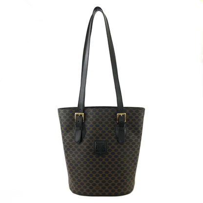 CELINE Macadam Leather Totebag Black Vintage gkmcp7