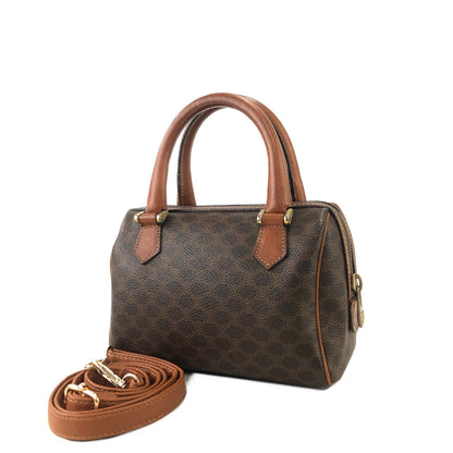 CELINE Macadam Two-way Crossbody Shoulder bag Small Boston bag Brown Vintage t2kx8c