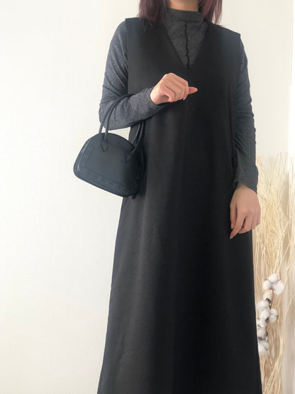 Yves Saint Laurent Cutout Leather Handbag Black Vintage v7x4d5